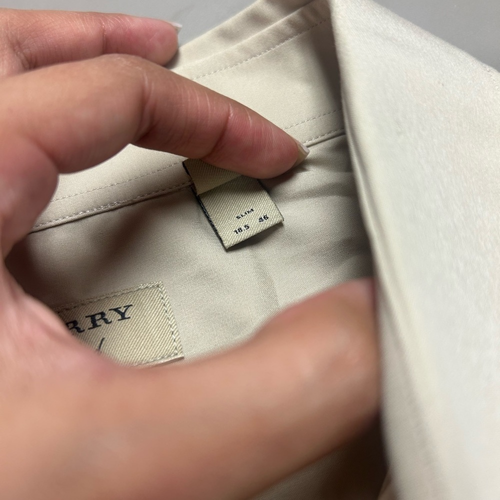 Burberry uniform style shirt Beige mens slim size 46 - Picture 8 of 9